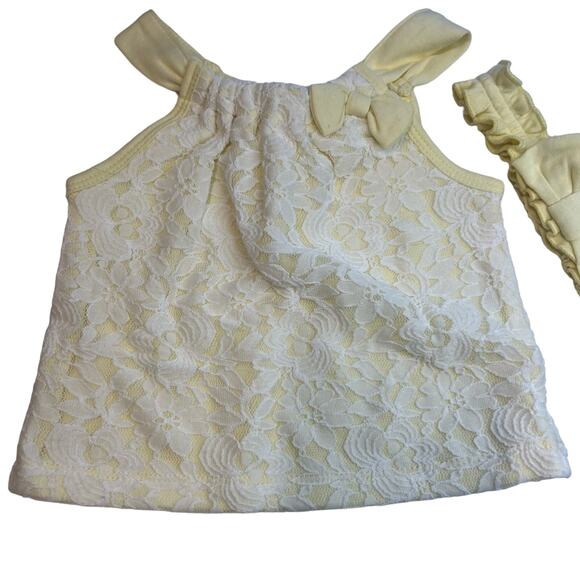 Starting Out Yellow Lace 3PC Set, Shirt, Bloomers, & Headband, Size 6MO, NWOT - Picture 5 of 5